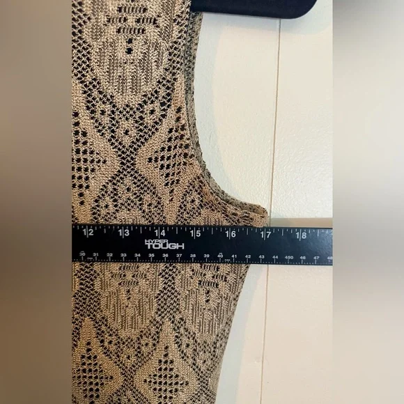 HARLOW Vintage Pullover Dress SZE 10 Tan Lace over Black Bodice Party or Formal - Picture 4 of 7